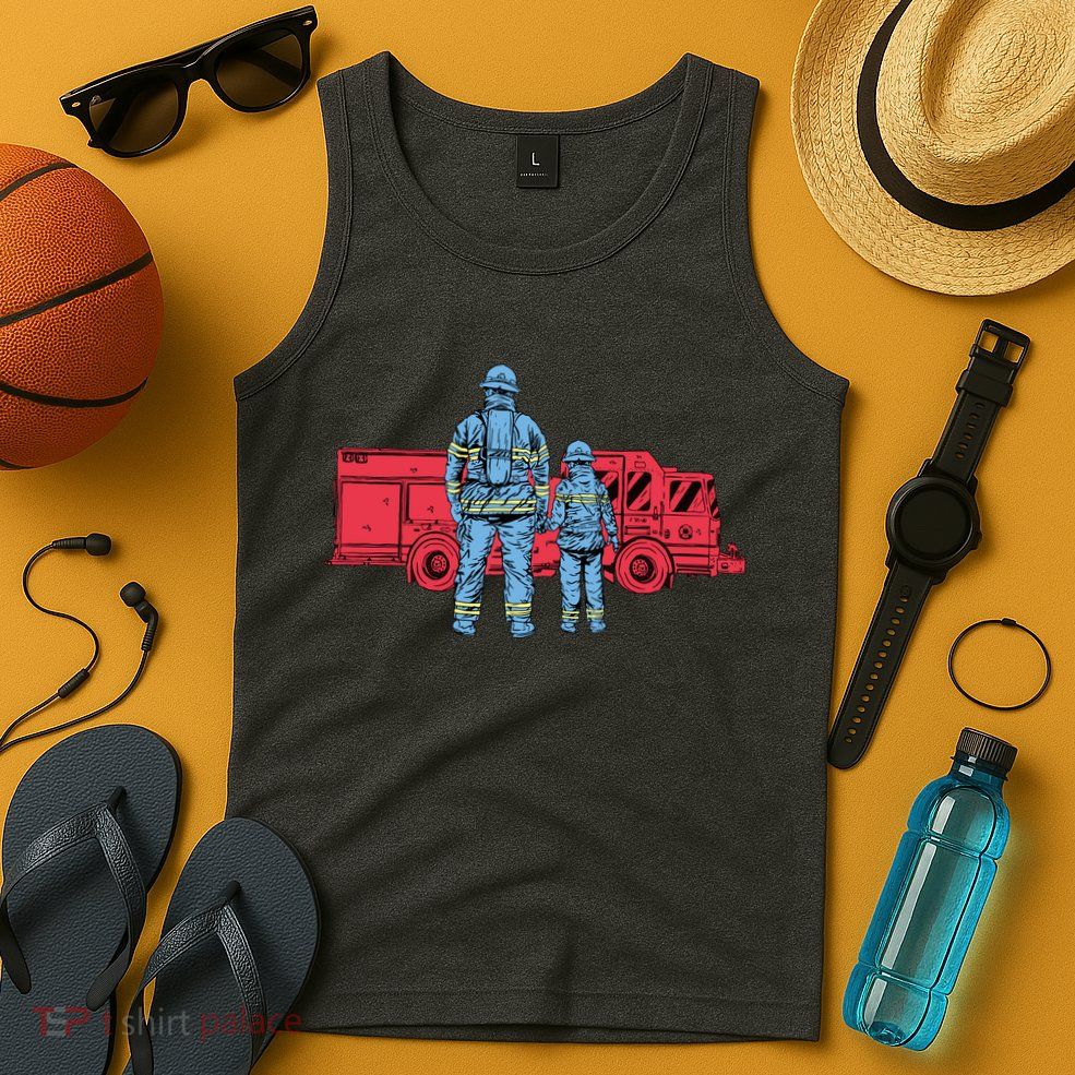 Firefighter Father And Son Tank Top