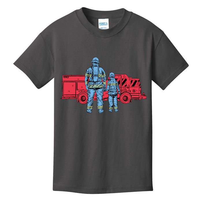Firefighter Father And Son Kids T-Shirt