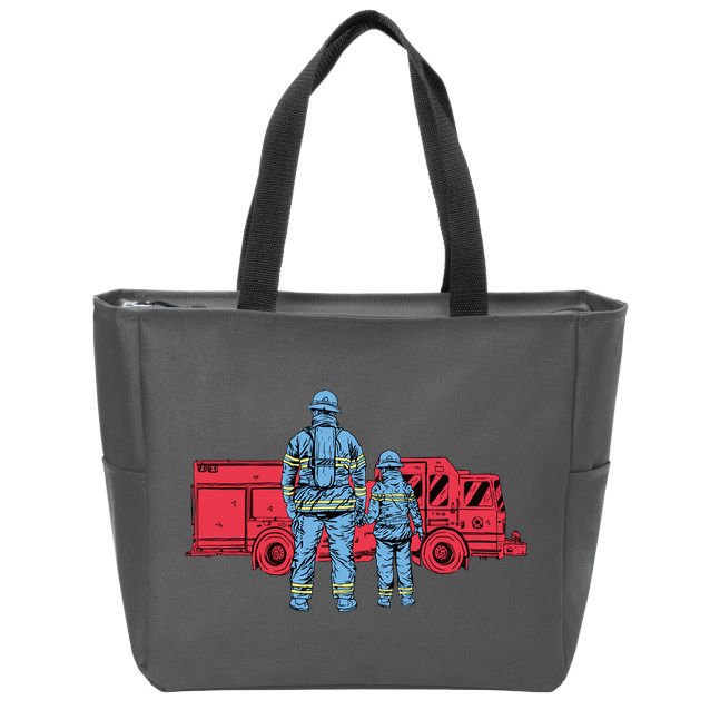 Firefighter Father And Son Zip Tote Bag