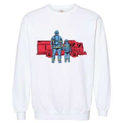 Firefighter Father And Son Garment-Dyed Sweatshirt