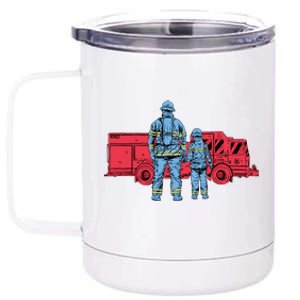 Firefighter Father And Son 12 oz Stainless Steel Tumbler Cup