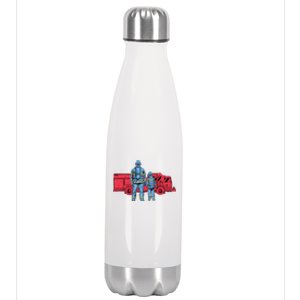 Firefighter Father And Son Stainless Steel Insulated Water Bottle