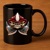 Firefighter Fire Skull Axe 11oz C Handle Ceramic Mug