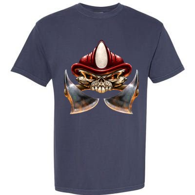 Firefighter Fire Skull Axe Garment-Dyed Heavyweight T-Shirt