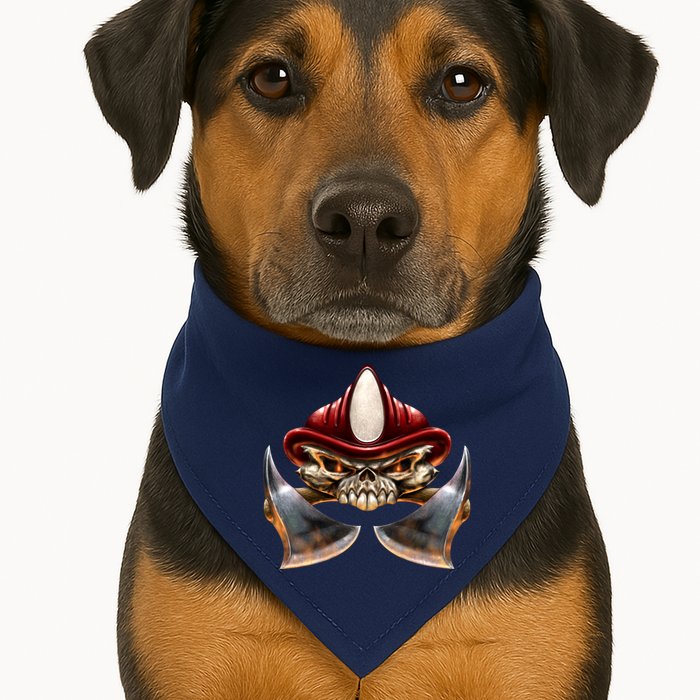Firefighter Fire Skull Axe USA-Made Doggie Bandana