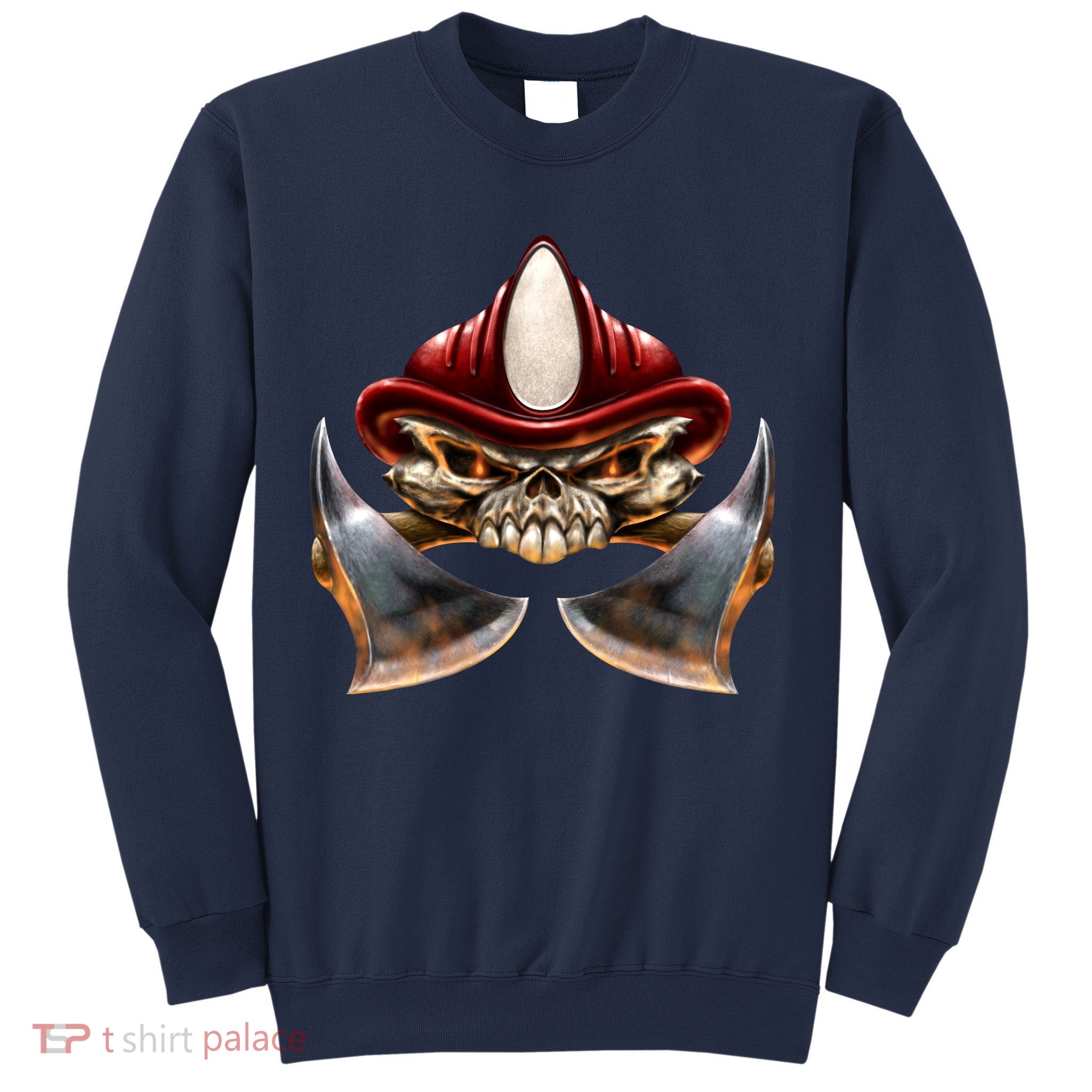 Firefighter Fire Skull Axe Sweatshirt