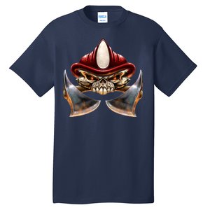 Firefighter Fire Skull Axe Tall T-Shirt