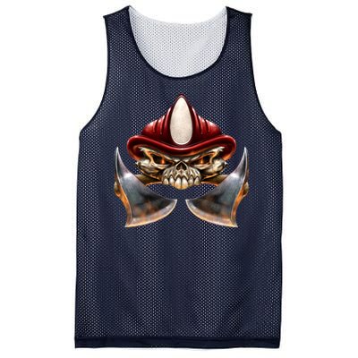 Firefighter Fire Skull Axe Mesh Reversible Basketball Jersey Tank