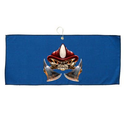 Firefighter Fire Skull Axe Large Microfiber Waffle Golf Towel