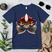 Firefighter Fire Skull Axe Premium T-Shirt