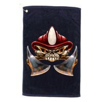 Firefighter Fire Skull Axe Golf Towel