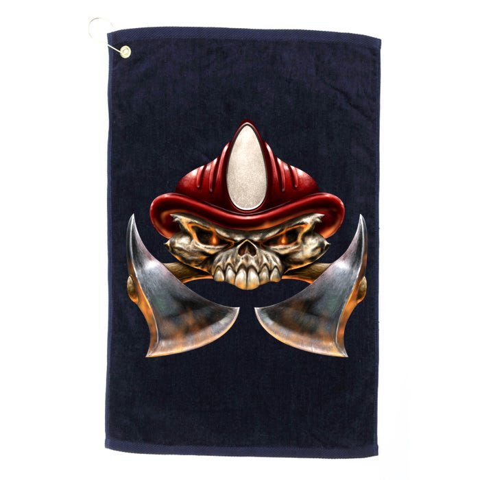 Firefighter Fire Skull Axe Golf Towel