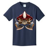 Firefighter Fire Skull Axe Kids T-Shirt