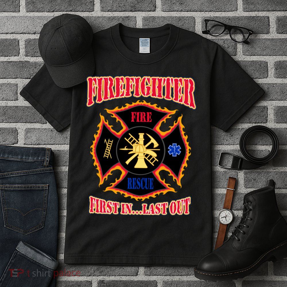 Firefighter First In Last Out Tall T-Shirt