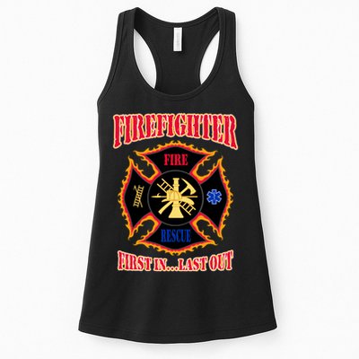 Firefighter First In Last Out Womens Tank Top