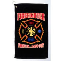 Firefighter First In Last Out Golf Towel