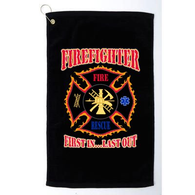 Firefighter First In Last Out Platinum Collection Golf Towel