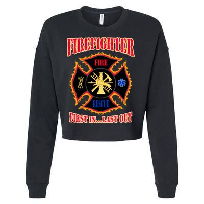 Firefighter First In Last Out Cropped Pullover Crew