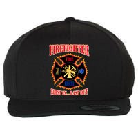 Firefighter First In Last Out Wool Snapback Cap