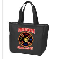 Firefighter First In Last Out Zip Tote Bag