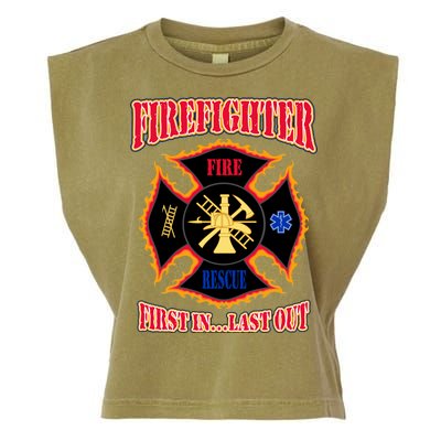 Firefighter First In Last Out Garment-Dyed Women's Muscle Tee