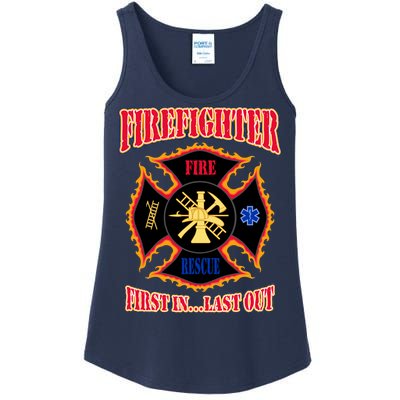 Firefighter First In Last Out Ladies Essential Tank