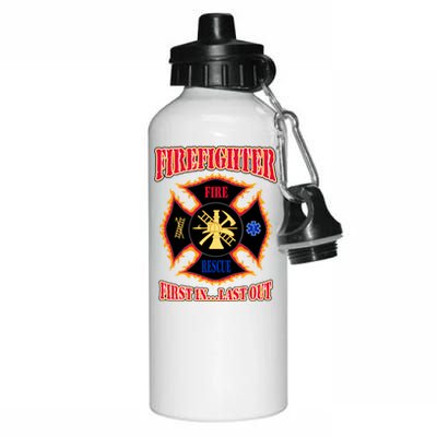 Firefighter First In Last Out Aluminum Water Bottle