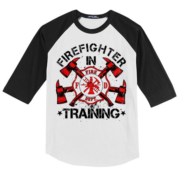 Firefighter In Training Kids Colorblock Raglan Jersey