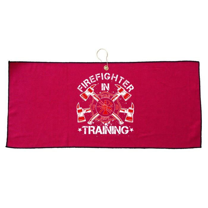 Firefighter In Training Large Microfiber Waffle Golf Towel