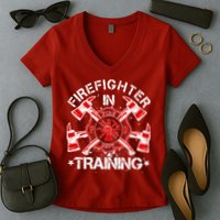 Firefighter In Training Women's V-Neck T-Shirt