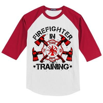 Firefighter In Training Kids Colorblock Raglan Jersey