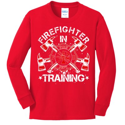 Firefighter In Training Kids Long Sleeve Shirt