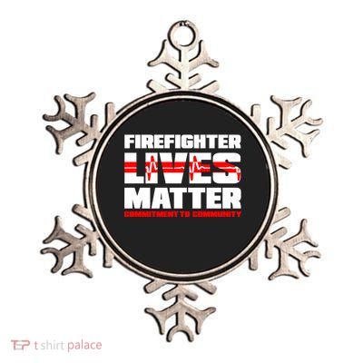 Firefighter Lives Matter Metallic Star Ornament