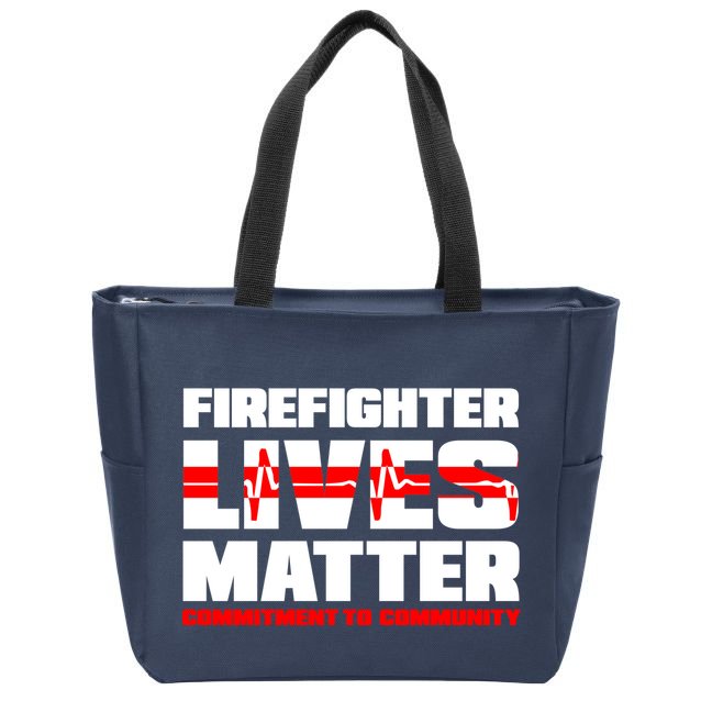 Firefighter Lives Matter Zip Tote Bag
