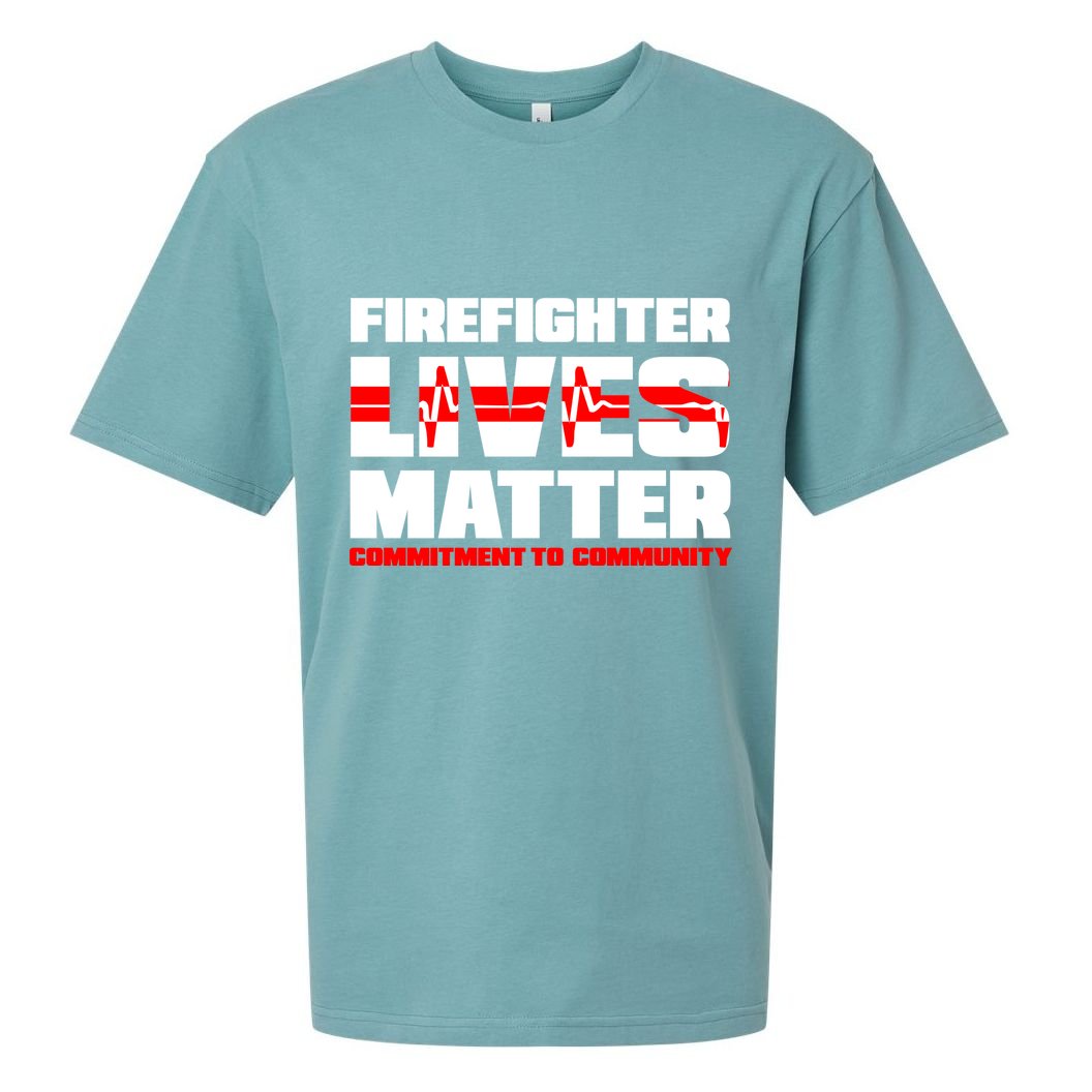 Firefighter Lives Matter Sueded Cloud Jersey T-Shirt