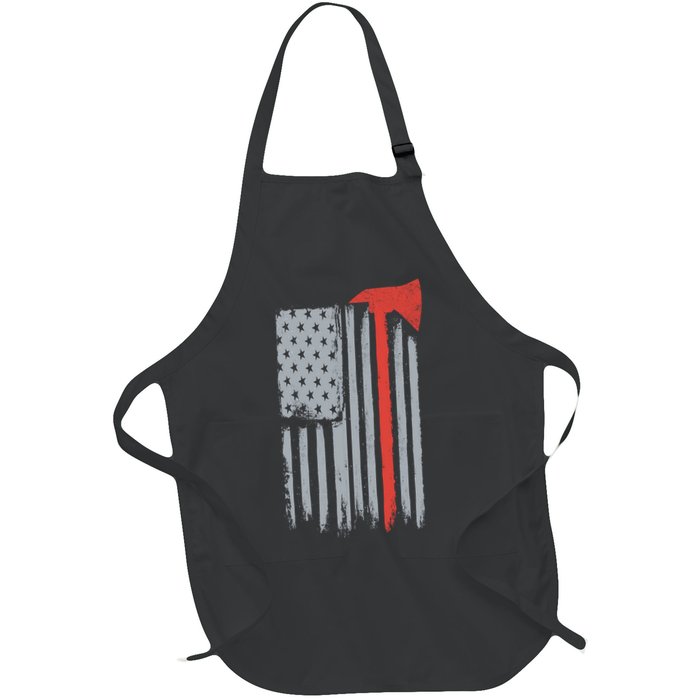 Firefighter Red Axe Vintage American Flag Apron
