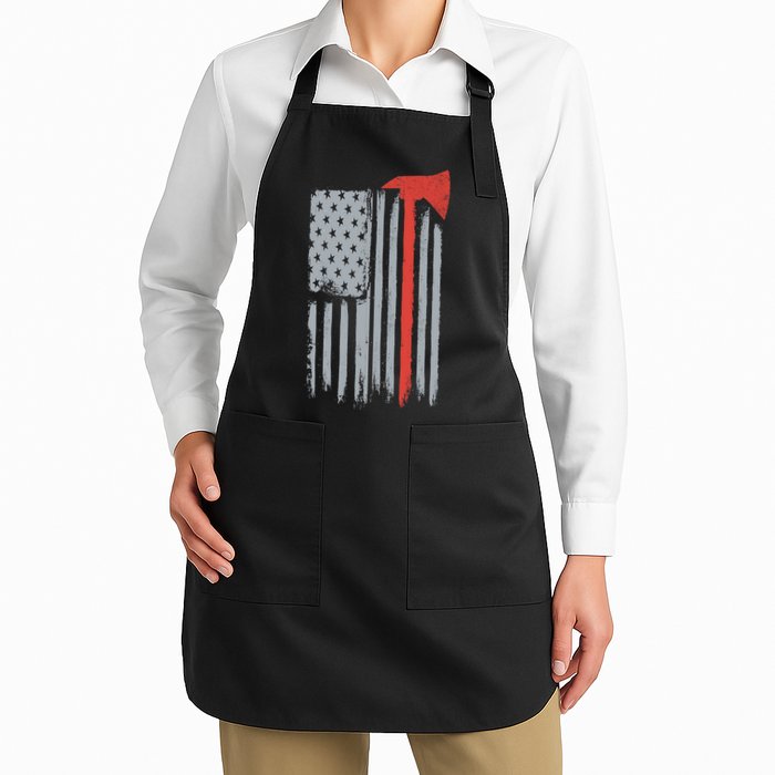 Firefighter Red Axe Vintage American Flag Apron