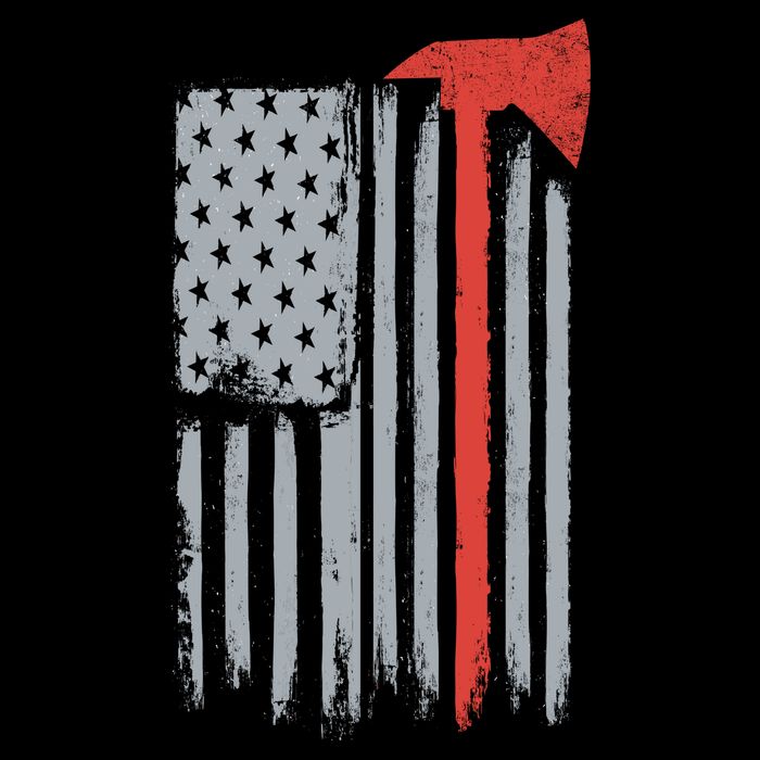 Firefighter Red Axe Vintage American Flag Apron
