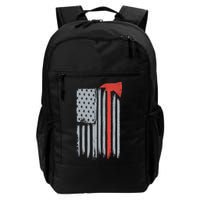 Firefighter Red Axe Vintage American Flag Backpack