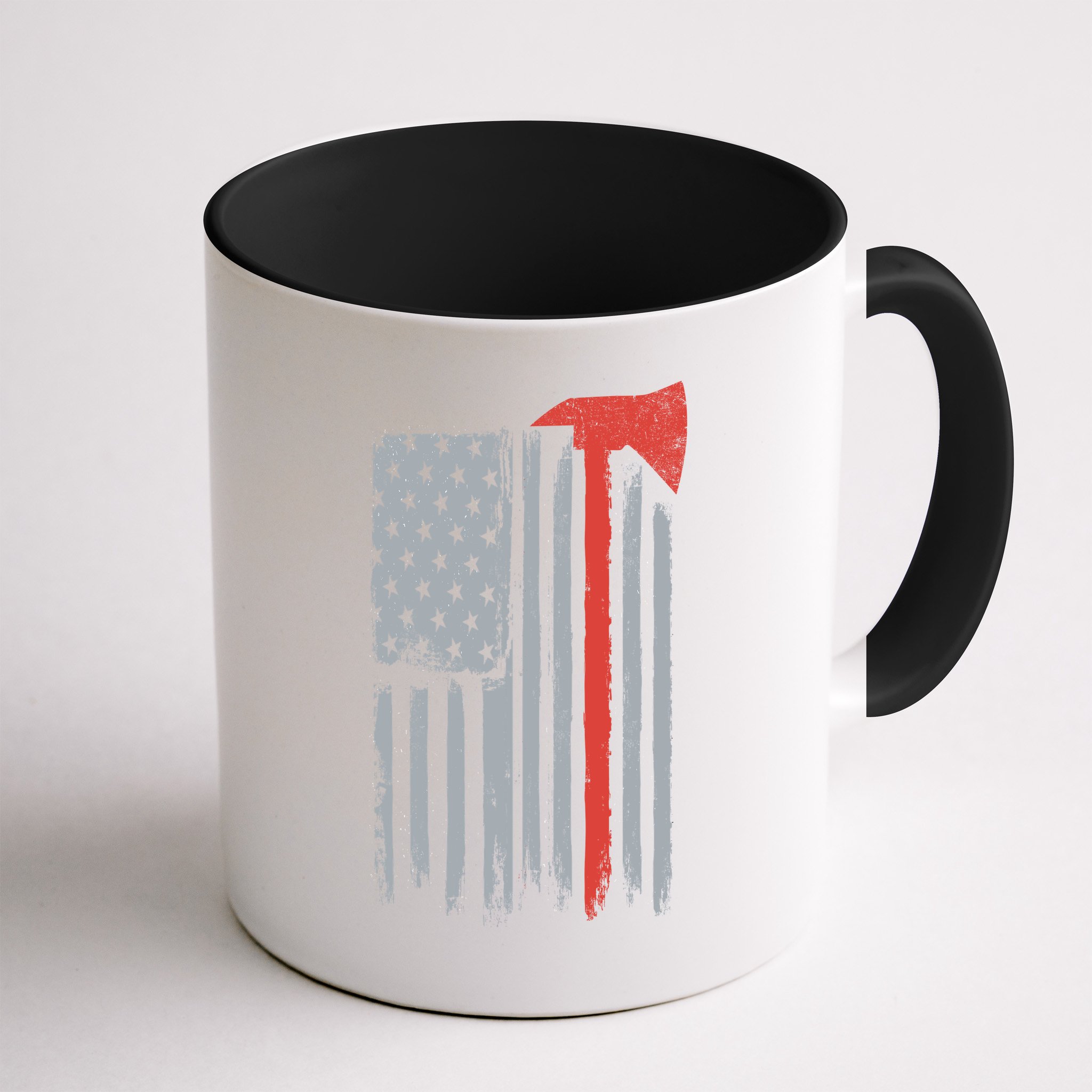 Firefighter Red Axe Vintage American Flag Mug
