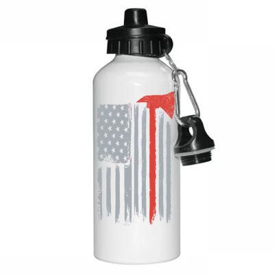 Firefighter Red Axe Vintage American Flag Aluminum Water Bottle