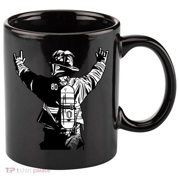 Firefighter Rock Hands 11oz C Handle Ceramic Mug