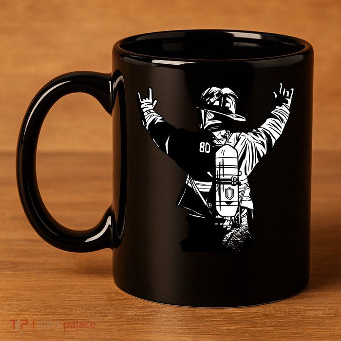 Firefighter Rock Hands 11oz C Handle Ceramic Mug