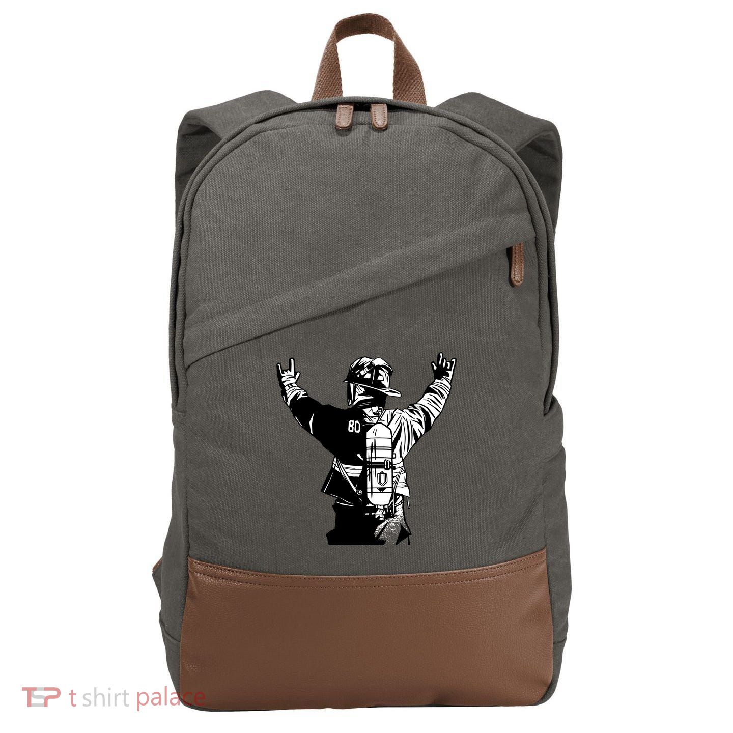 Firefighter Rock Hands Cotton Canvas Backpack
