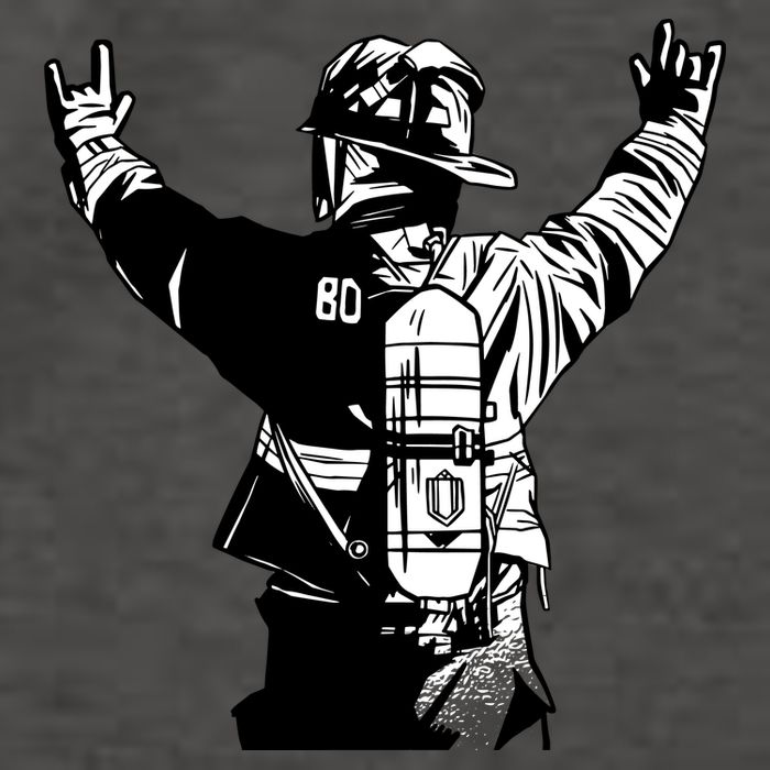 Firefighter Rock Hands Vector Backpack