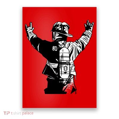 Firefighter Rock Hands Poster