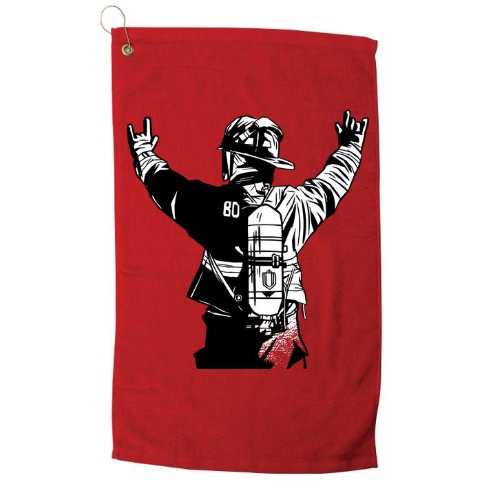 Firefighter Rock Hands Golf Towel