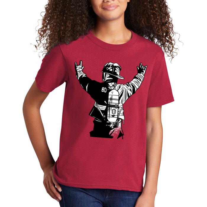 Firefighter Rock Hands Kids T-Shirt