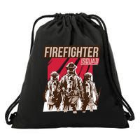 Firefighter Squad Drawstring Bag