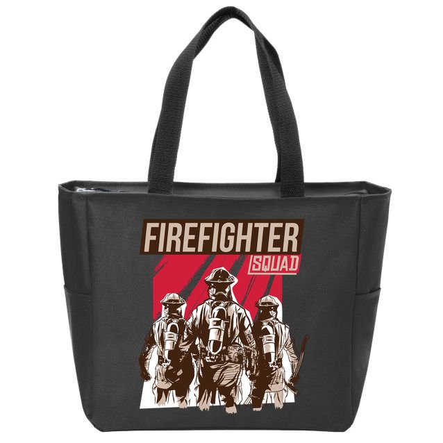 Firefighter Squad Zip Tote Bag